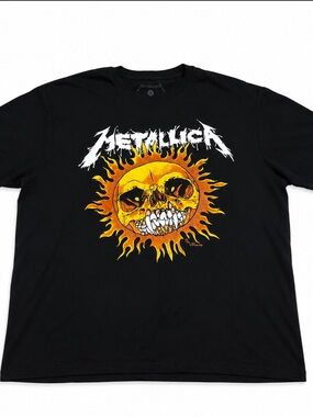Metallica Sun Skull Graphic Band T-Shirt Black Men’s Large 2024 Licensed Tour T